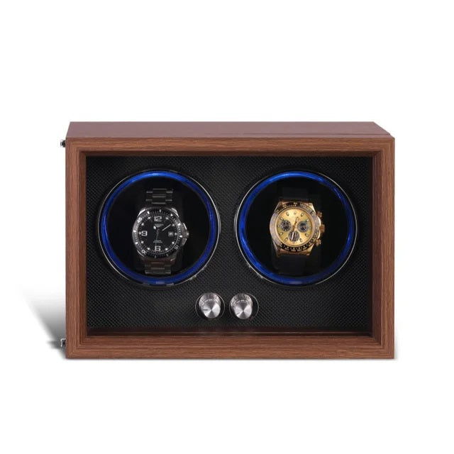 ALDO Apparel & Accessories / Jewelry / Watch Accessories / Watch Winders / Automatic LuxuryTwo Slots Watch Ultra Quiet Winder Multimode Antimagnetic With LED Lights and USB/DC