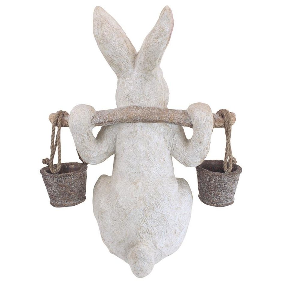 ALDO Artwork >Sculptures & Statues 15"Wx11"Dx20"H. 8 lbs. / new / resin Easter Bunny Rabbit Carrying Easter Eggs Statue