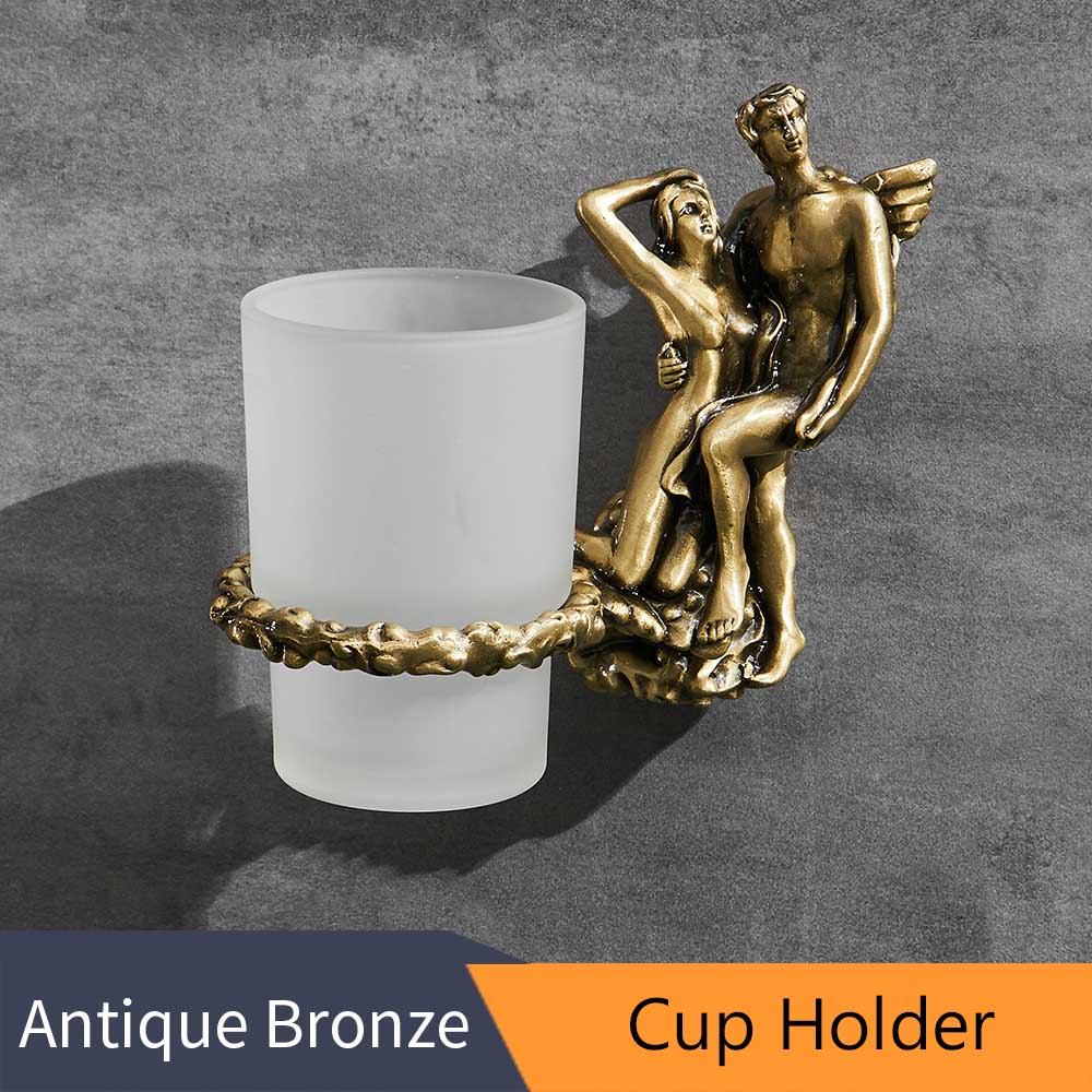 ALDO Bathroom Accessories Cup Holder Romantic Bathroom Hardware Accessories Set Cupid and Psyche Towel Ring and Robe Hook, Toilet Paper Holder Towel Bar Toilet Brush Holder