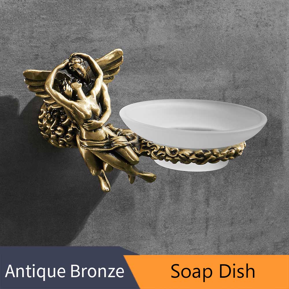ALDO Bathroom Accessories Soap Dish Romantic Bathroom Hardware Accessories Set Cupid and Psyche Towel Ring and Robe Hook, Toilet Paper Holder Towel Bar Toilet Brush Holder