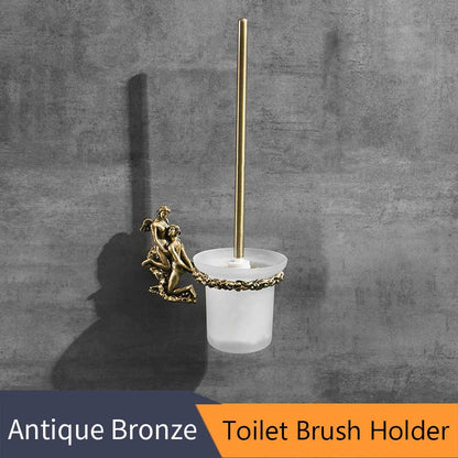 ALDO Bathroom Accessories Toilet Brush Holder Romantic Bathroom Hardware Accessories Set Cupid and Psyche Towel Ring and Robe Hook, Toilet Paper Holder Towel Bar Toilet Brush Holder