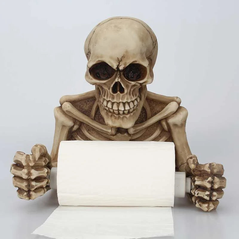 ALDO Bathroom Accessories > Toilet Paper Holders Creative Skull Skeleton Bathroom Toilet Paper Holder Wall Mounted