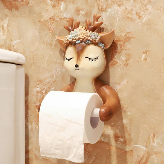 ALDO Bathroom Accessories > Toilet Paper Holders Decorative Deer Toilet Paper Roll Holder Bathroom Wall Mounted