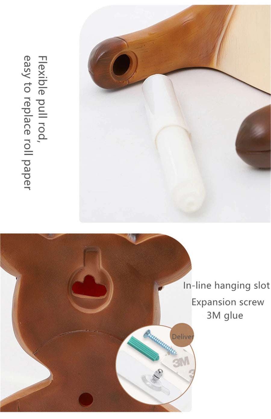 ALDO Bathroom Accessories > Toilet Paper Holders Decorative Deer Toilet Paper Roll Holder Bathroom Wall Mounted