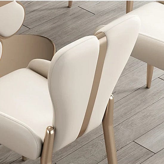 ALDO Chairs Premium Laxury Italian Modern Gold Dining Chairs with Faux Leather By Muebles
