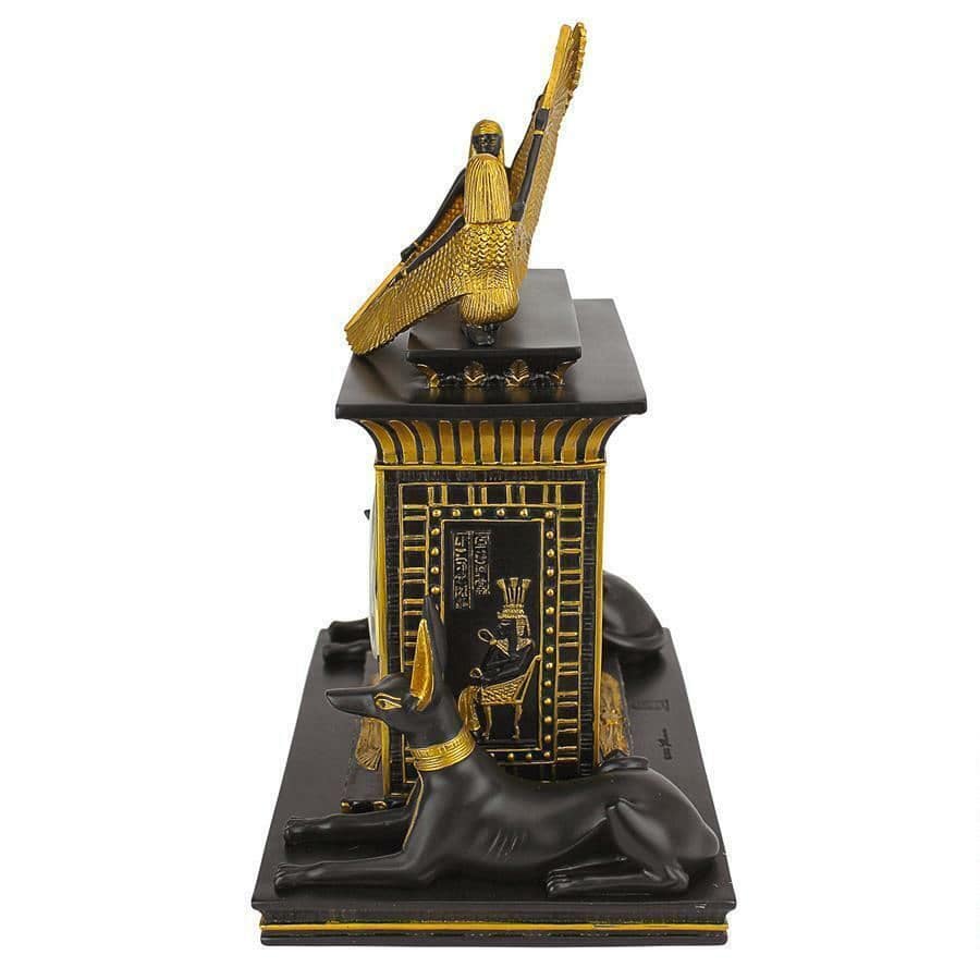 ALDO Clocks Egyptian Temple of God Anubis Sculptural Desktop Clock