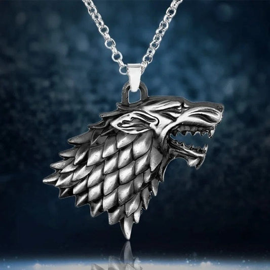 ALDO Clothing Accessories > Sunglasses Stark Wolfhead Handcrafted  Pendant Necklace For Protection and Bravery with Chain