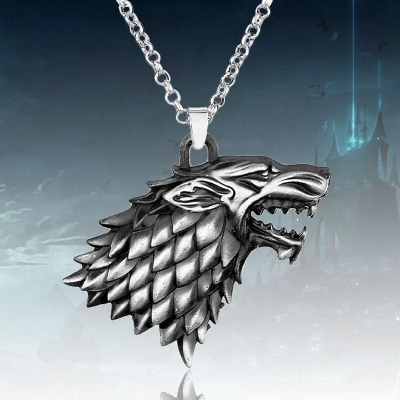 ALDO Clothing Accessories > Sunglasses Stark Wolfhead Handcrafted Pendant Necklace For Protection and Bravery with Chain