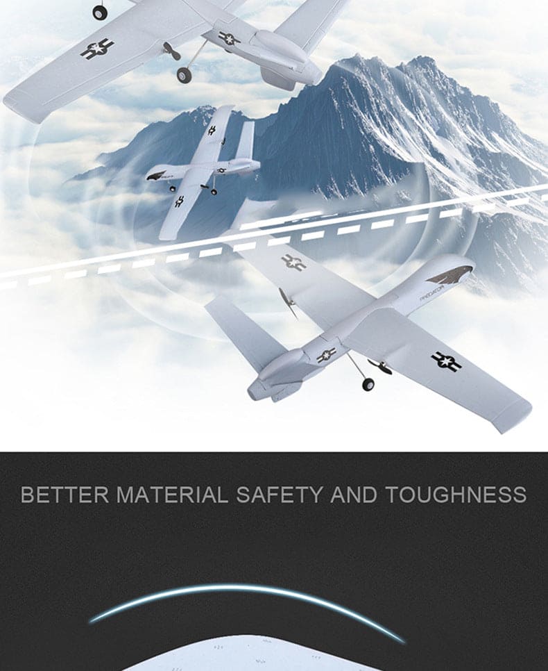 ALDO Creative Arts Collectibles Scale Model 15.75" x 25.9" x 5.11" inches / NEW / Foam Radio Controlled Drone Glader Z-51 Predator Fighter Reachable Foam Model Aircraft