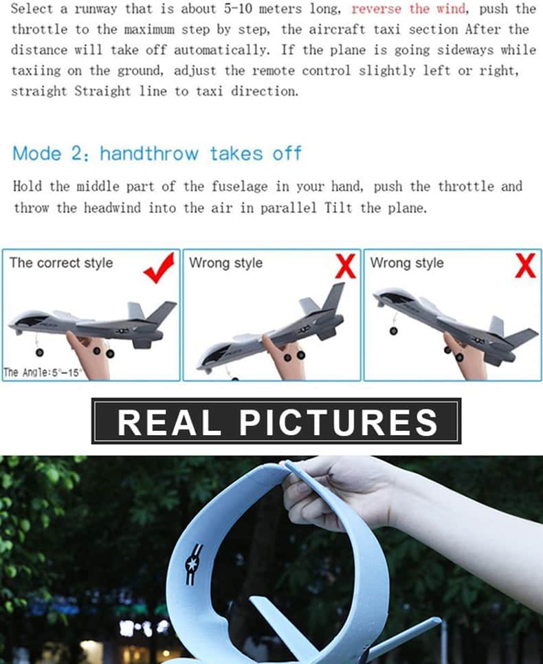 ALDO Creative Arts Collectibles Scale Model 15.75" x 25.9" x 5.11" inches / NEW / Foam Radio Controlled Drone Glader Z-51 Predator Fighter Reachable Foam Model Aircraft