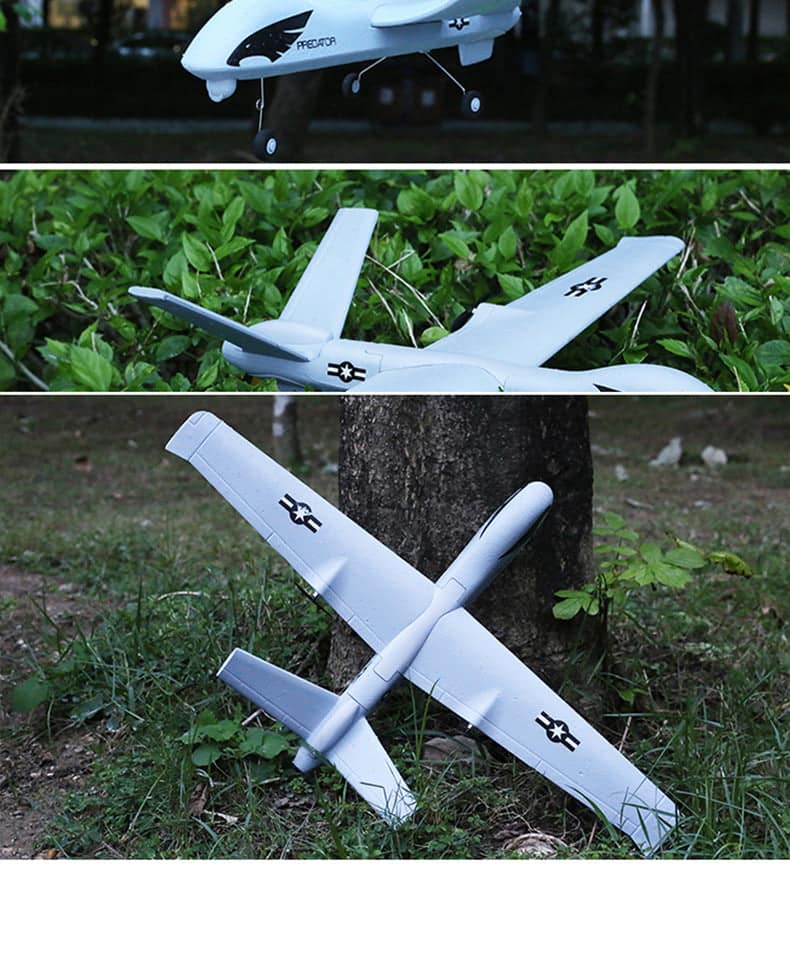 ALDO Creative Arts Collectibles Scale Model 15.75" x 25.9" x 5.11" inches / NEW / Foam Radio Controlled Drone Glader Z-51 Predator Fighter Reachable Foam Model Aircraft