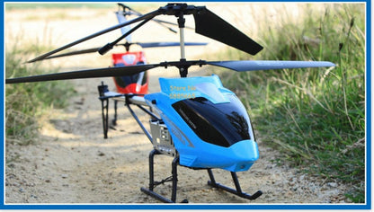 ALDO Creative Arts Collectibles Scale Model 80 cm or 31.5"  Inches Long / NEW / Allow Metal Super Large Alloy Electric Remote Control Helicopter Blue Alloy Model 3.5CH GoGeose Anti-Fall Body LED Light RC Aircraft