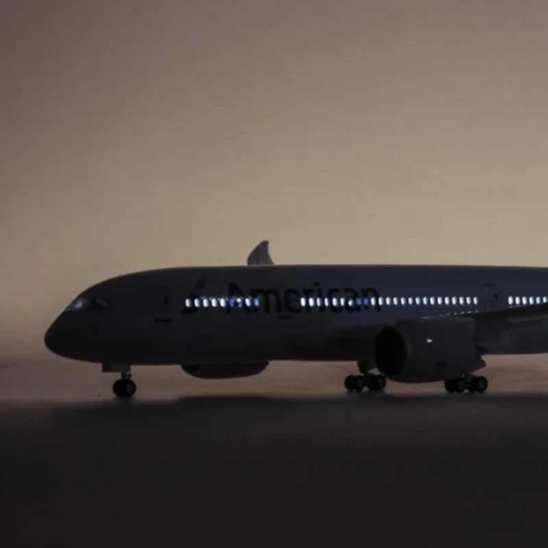 ALDO Creative Arts Collectibles Scale Model American Airlines Boeing 787 B787 Dreamliner Model Aircraft With Landing Gears and LED Lights