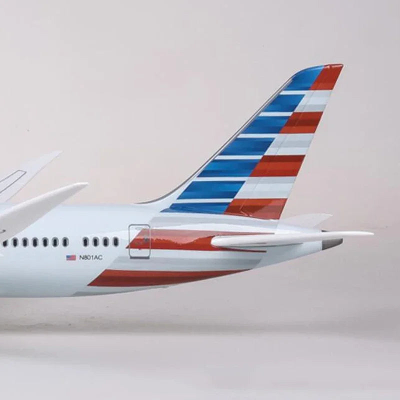 ALDO Creative Arts Collectibles Scale Model American Airlines Boeing 787 B787 Dreamliner Model Aircraft With Landing Gears and LED Lights