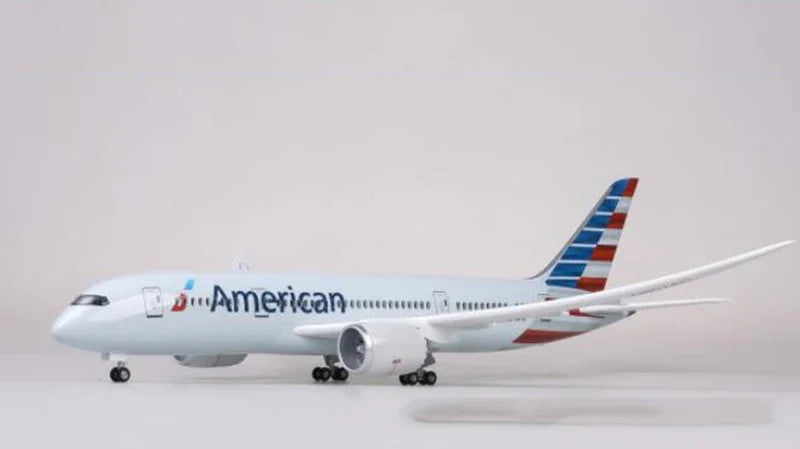 ALDO Creative Arts Collectibles Scale Model American Airlines Boeing 787 B787 Dreamliner Model Aircraft With Landing Gears and LED Lights