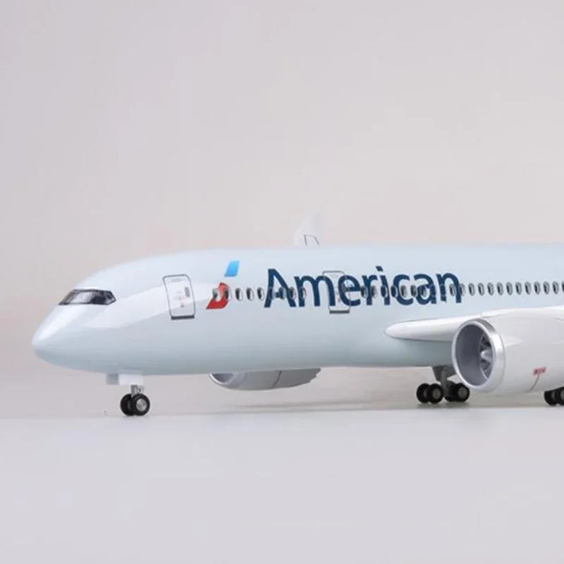 ALDO Creative Arts Collectibles Scale Model American Airlines Boeing 787 B787 Dreamliner Model Aircraft With Landing Gears and LED Lights