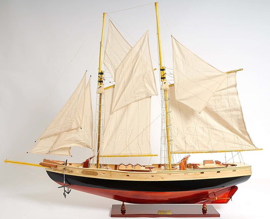 ALDO Creative Arts Collectibles Scale Model Bluenose II Painted Racing Yacht  Sailboat Medium  Wood Model Ship