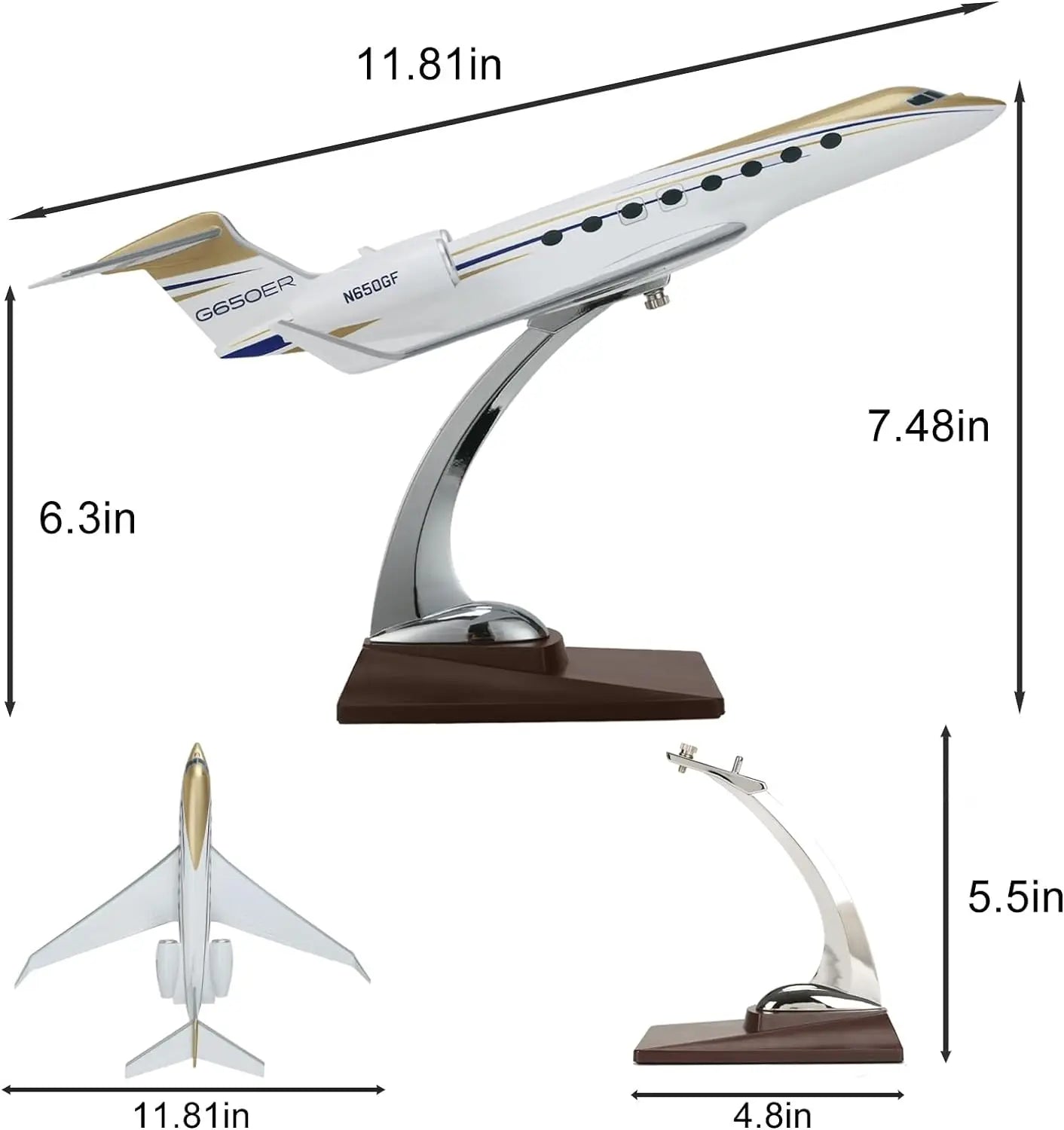ALDO Creative Arts Collectibles Scale Model Gulf Stream G650ER Airplane Diecast Model Aircrafts
