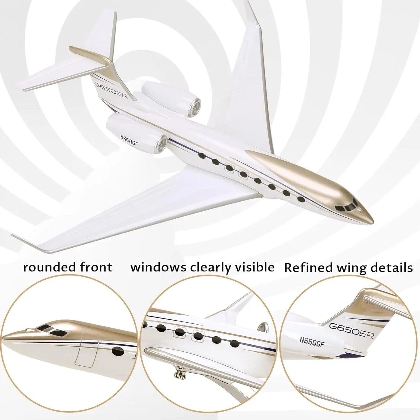 ALDO Creative Arts Collectibles Scale Model Gulf Stream G650ER Airplane Diecast Model Aircrafts