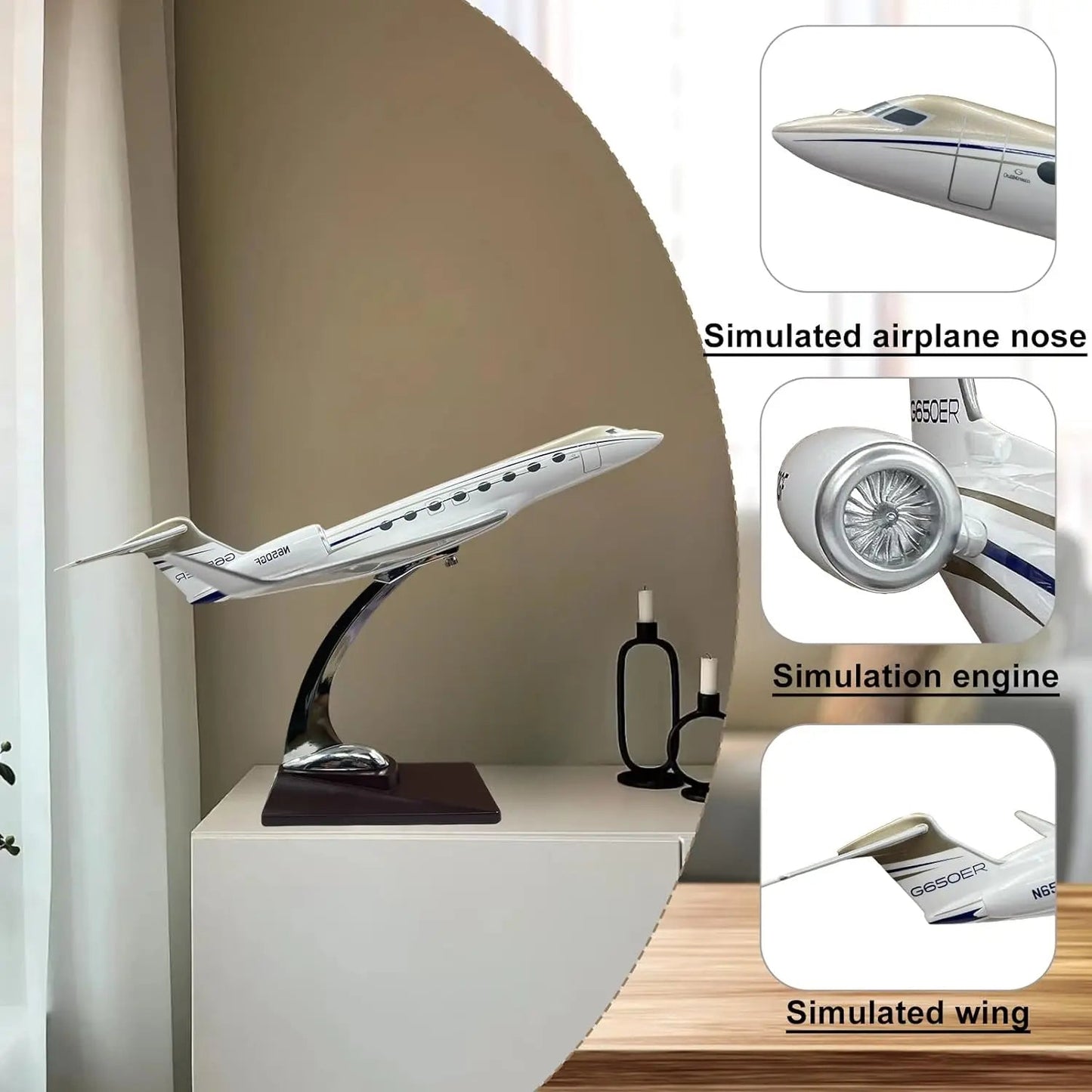 ALDO Creative Arts Collectibles Scale Model Gulf Stream G650ER Airplane Diecast Model Aircrafts