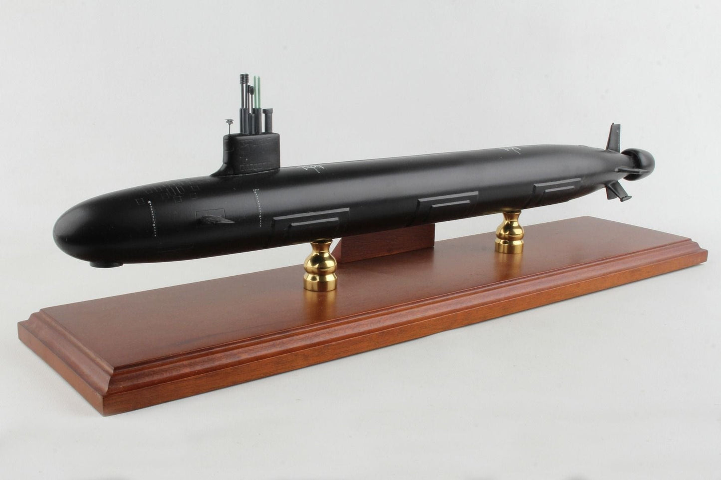 ALDO Creative Arts Collectibles Scale Model Length is 23 1/4 inches and beam is 3 1/4 inches Scale 1/92 / NEW / Wood and Resin US Navy Virginia Class Submarine SSN-774 MBSVC1TR Large Model Assembled