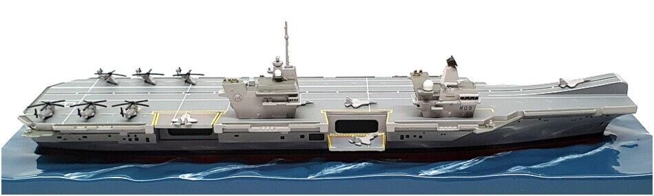 ALDO Creative Arts Collectibles Scale Model NEW / wood and resin HMS Royal Navy Prince Of Wales Queen Elizabeth-Class Aircraft Carriers With Display Cabinet