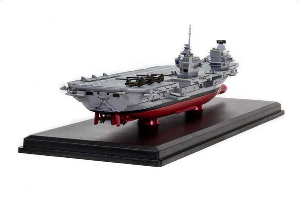 ALDO Creative Arts Collectibles Scale Model NEW / wood and resin HMS Royal Navy Prince Of Wales Queen Elizabeth-Class Aircraft Carriers With Display Cabinet