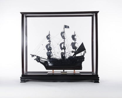 ALDO Creative Arts Collectibles Scale Model Outside L: 34 W: 13 H: 31.5 Inches / Inside: L: 32.5 x W: 12 x H: 29 inches. / NEW / Mahogany Wood with glass panels included). Medium Wood Display Case large Cabinet For Tall Ship Yacht Boat Models With Plexiglass Panels