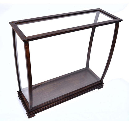 ALDO Creative Arts Collectibles Scale Model Outside: L: 34 W: 13 H: 31.5 Inches /   Inside: L: 32.5 x W: 12 x H: 29 inches. / NEW / Wood with plexiglass panels Display Case Cabinet Table Top For Midsize Tall Ship Yacht Boat Models With Plexiglass Panels