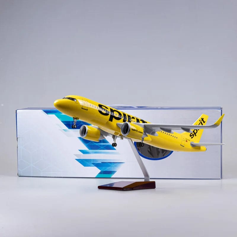 ALDO Creative Arts Collectibles Scale Model Spirit Airplane Airbus A320NEO A320 NEO Model Aircraft With Landing Gears and LED Lights