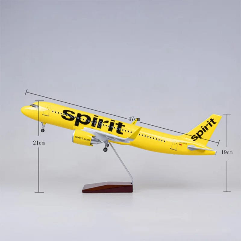 ALDO Creative Arts Collectibles Scale Model Spirit Airplane Airbus A320NEO A320 NEO Model Aircraft With Landing Gears and LED Lights