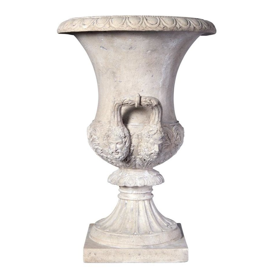 ALDO Creative Arts >Pottery 17.5"Wx17.5"Dx25.5"H / new / resin Italian Medici Style Greenman Architectural Garden Urn Planters Statue