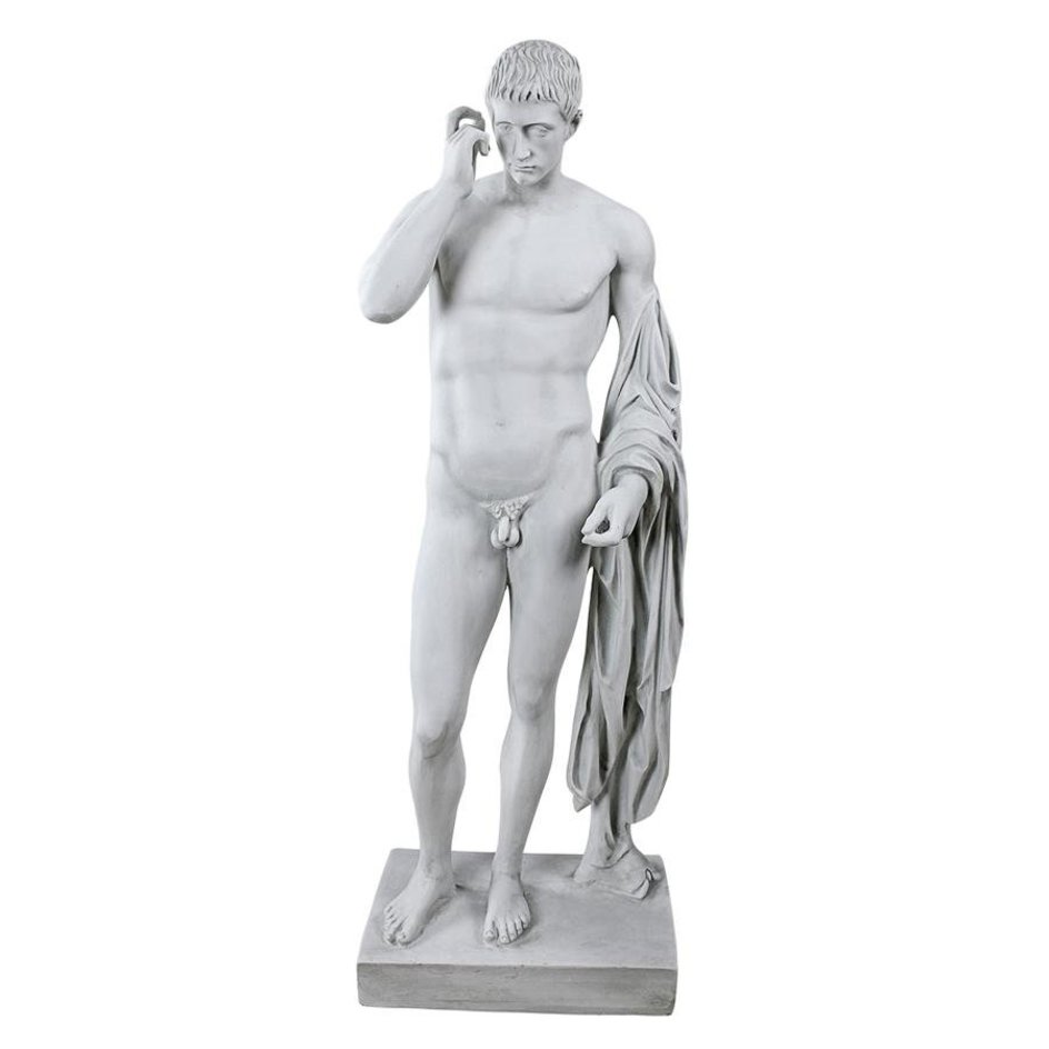 ALDO Décor>Artwork>Sculptures & Statues 14"Wx11.5"Dx37"H / NEW / resin European Estates Roman Statue Of Germanicus  By Artist Kleomenes 1st Century BC Louvre Paris .