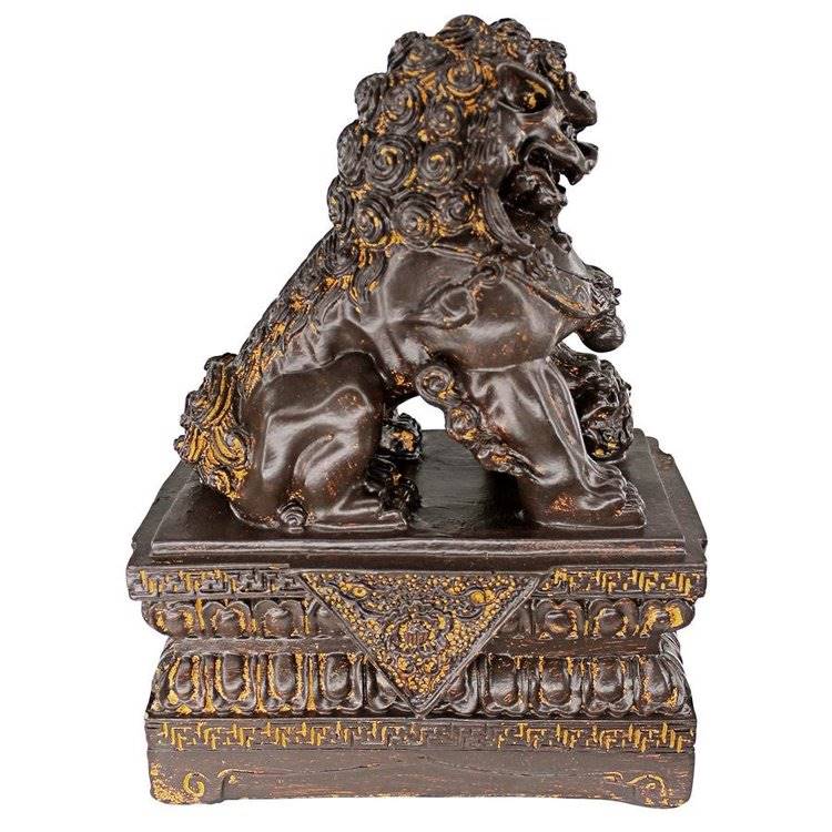 ALDO Décor>Artwork>Sculptures & Statues 4.5"Wx7"Dx9"H / NEW / Resin Guardian Female Lion Foo Dog Chinese Imperial Palaces Statues