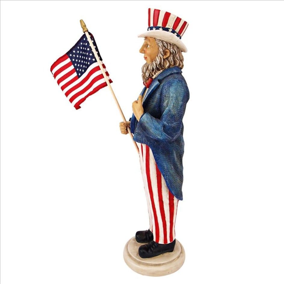 ALDO Decor > Artwork > Sculptures & Statues 5.5"Wx4.5"Dx16.5"H / NEW / resin Uncle Sam Yankee Doodle Dandy Statue 4 of July Patriotic Desktop Statue