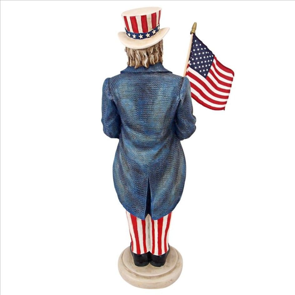 ALDO Decor > Artwork > Sculptures & Statues 5.5"Wx4.5"Dx16.5"H / NEW / resin Uncle Sam Yankee Doodle Dandy Statue 4 of July Patriotic Desktop Statue