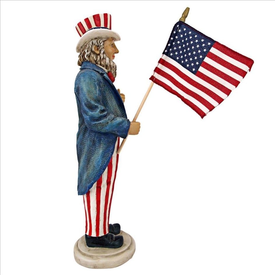 ALDO Decor > Artwork > Sculptures & Statues 5.5"Wx4.5"Dx16.5"H / NEW / resin Uncle Sam Yankee Doodle Dandy Statue 4 of July Patriotic Desktop Statue