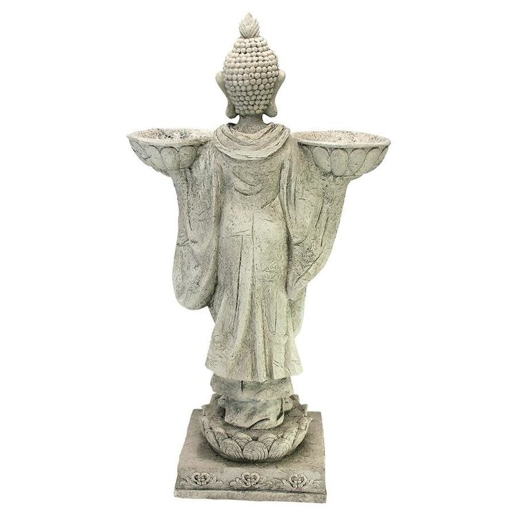 ALDO Décor>Artwork>Sculptures & Statues Buddha with Two Candle Holder Bowls Zen Garden Statue