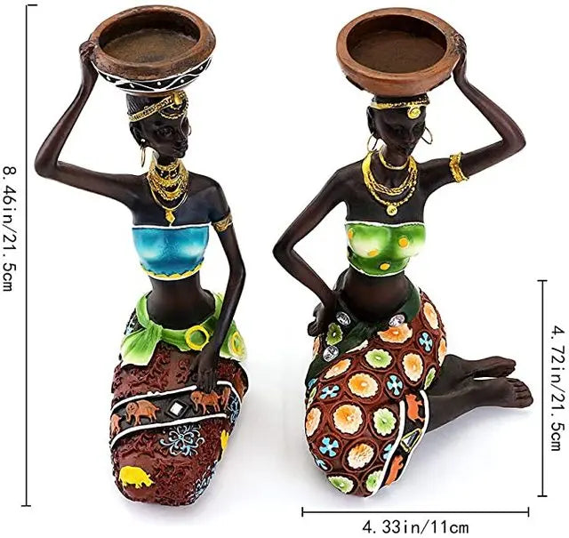 ALDO Décor>Artwork>Sculptures & Statues Candle Holders African Women Sculptures