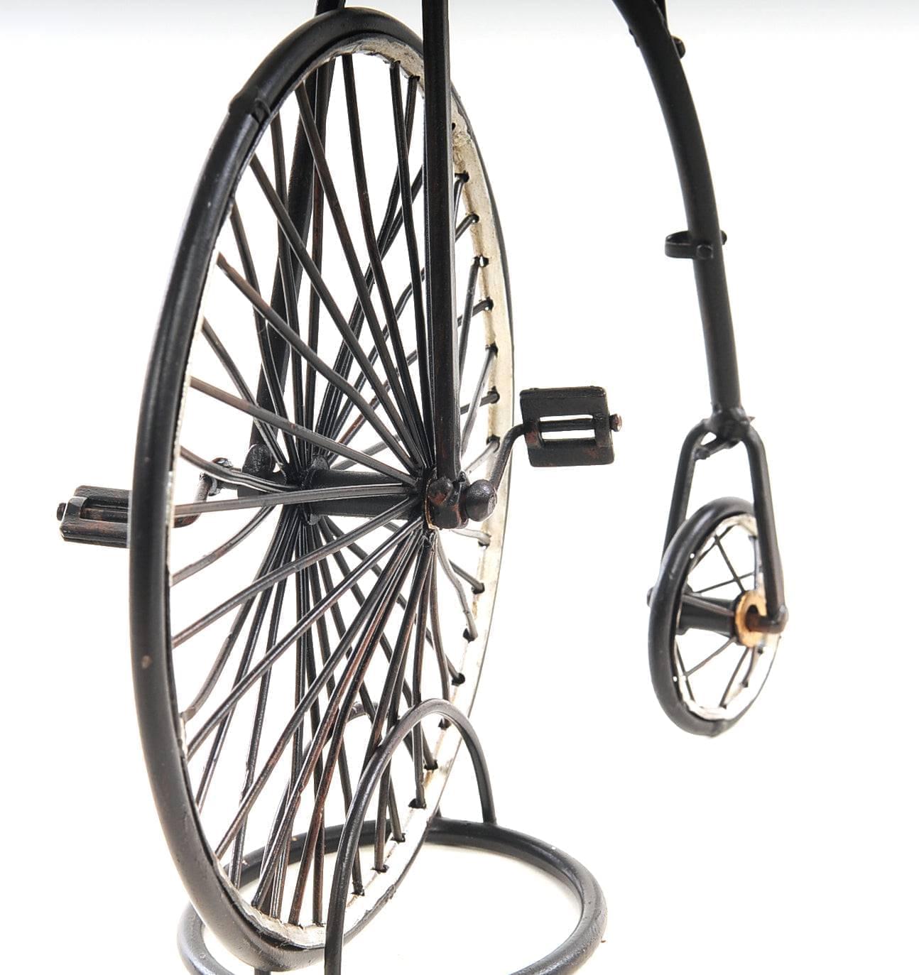 ALDO Decor > Artwork > Sculptures & Statues L: 9.5 W: 3.5 H: 8.5 Inches / NEW / metal 1870 The High Wheeler -Penny Farthing Car Metal Model