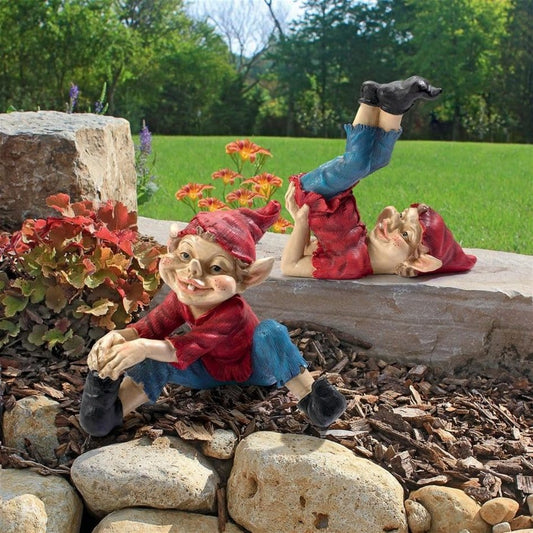 ALDO Décor>Artwork>Sculptures & Statues Playful Gnomes  Garden Statues Set of Two