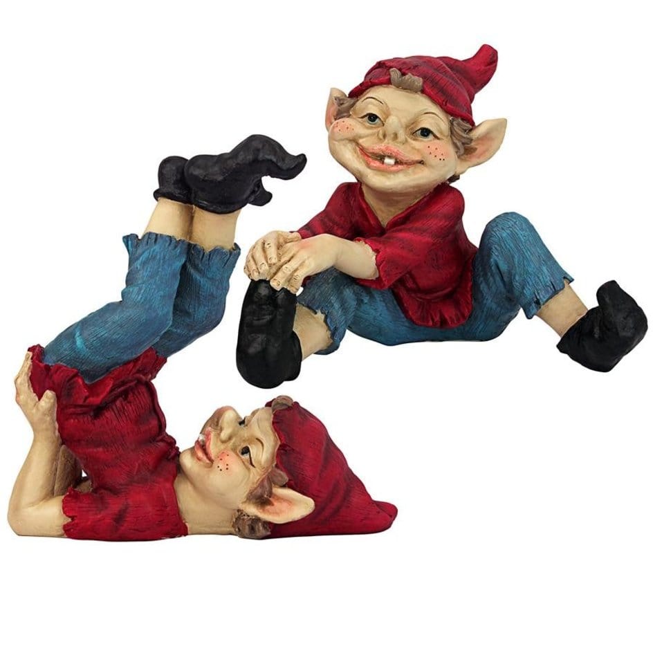 ALDO Décor>Artwork>Sculptures & Statues Playful Gnomes Garden Statues Set of Two