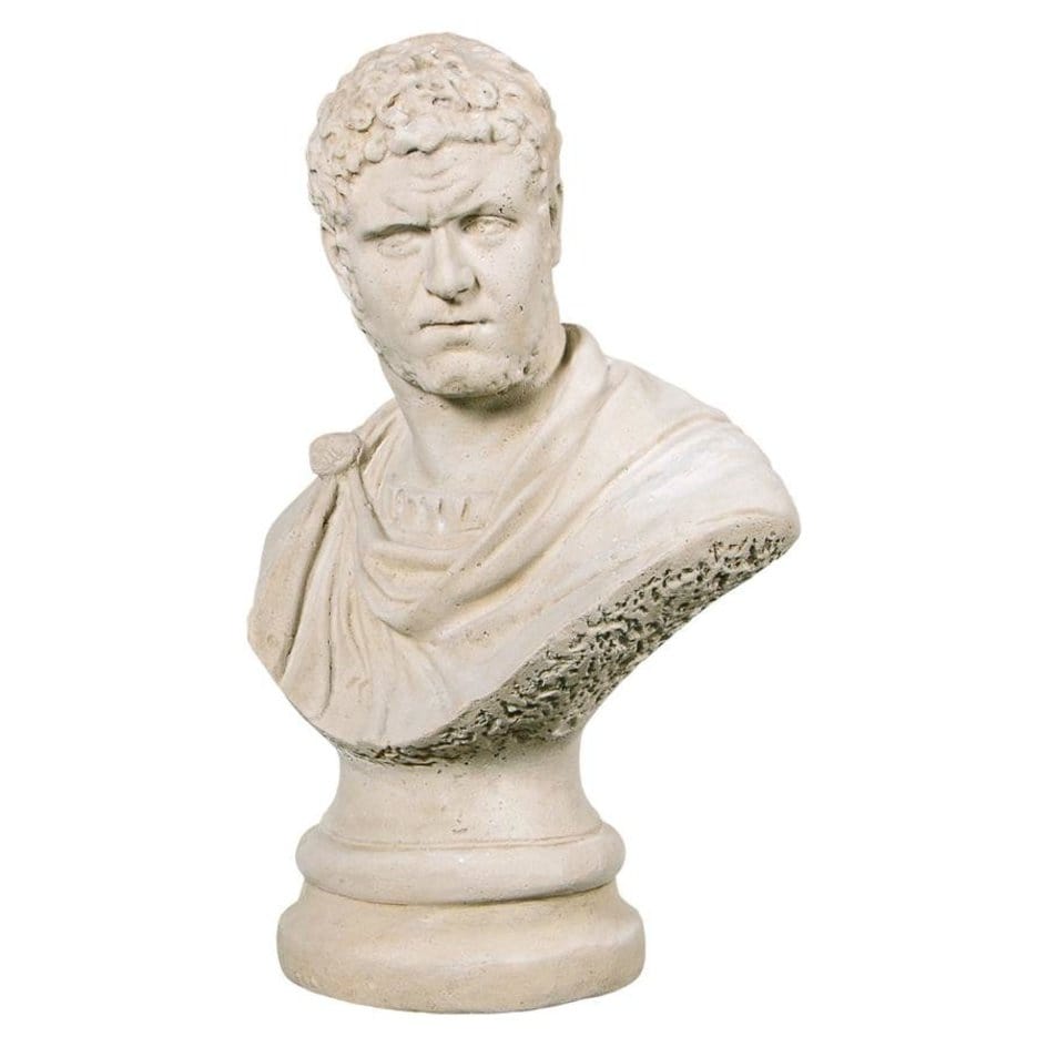 ALDO Décor>Artwork>Sculptures & Statues Roman Emperor Marcus Aurelius Caracalla Sculptural Bust On Corinthian Pedestal