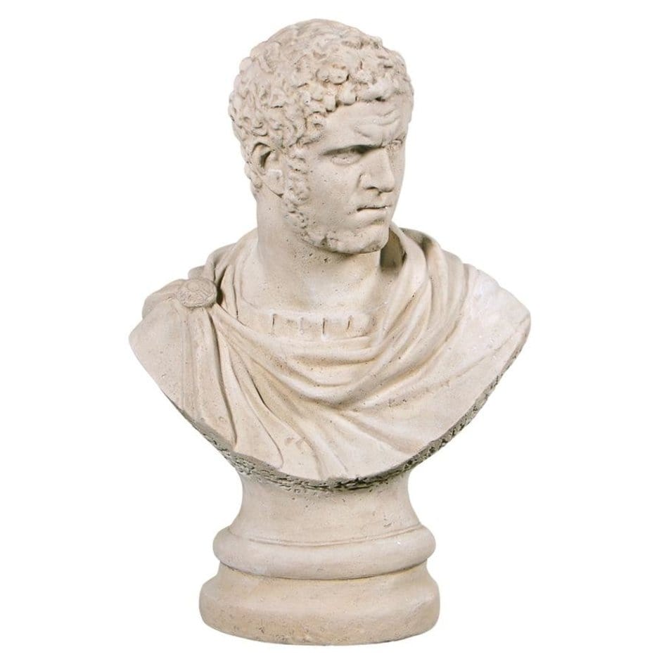 ALDO Décor>Artwork>Sculptures & Statues Roman Emperor Marcus Aurelius Caracalla Sculptural Bust On Corinthian Pedestal