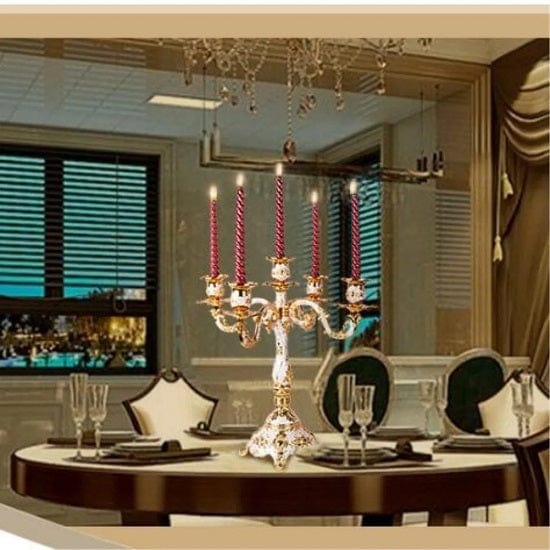 ALDO Décor>Artwork>Sculptures & Statues Vintage 24 karat Gold Plated Metal 3 and 5 Arm Candlestick Candle Holders Candelabra