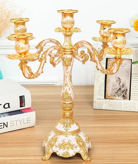 ALDO Décor>Artwork>Sculptures & Statues Vintage 24 karat Gold Plated Metal 3 and 5 Arm Candlestick Candle Holders Candelabra