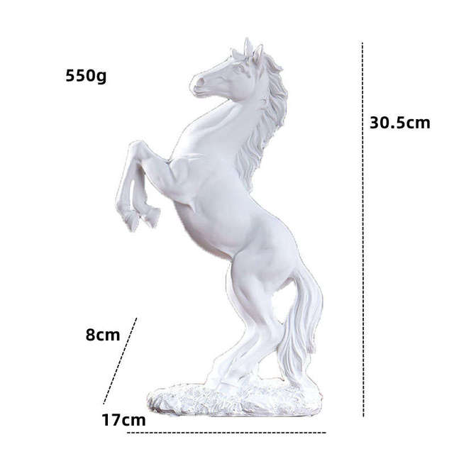 ALDO Décor>Artwork>Sculptures & Statues White / 30.5cm/14"inches H x 17cm/ 7" Inches L x 8cm / 3.15" Inches W Grande Mustang Stallion Horse Large Desktop Sculpture Statue