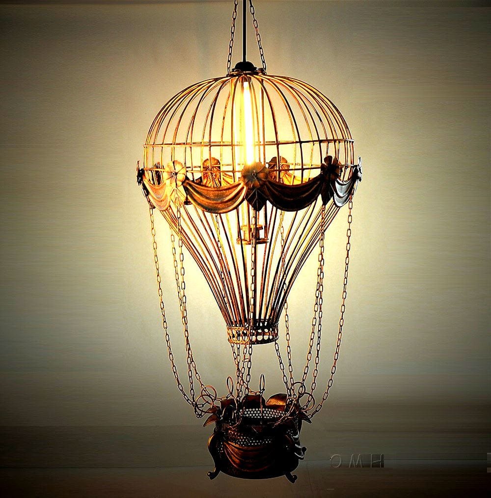 ALDO Décor>Lighting > Lamps L: 23 W: 23 H: 41 Inches / NEW / iron Vintage Hot Air Balloon Pendant Ceiling lamp Chandelier