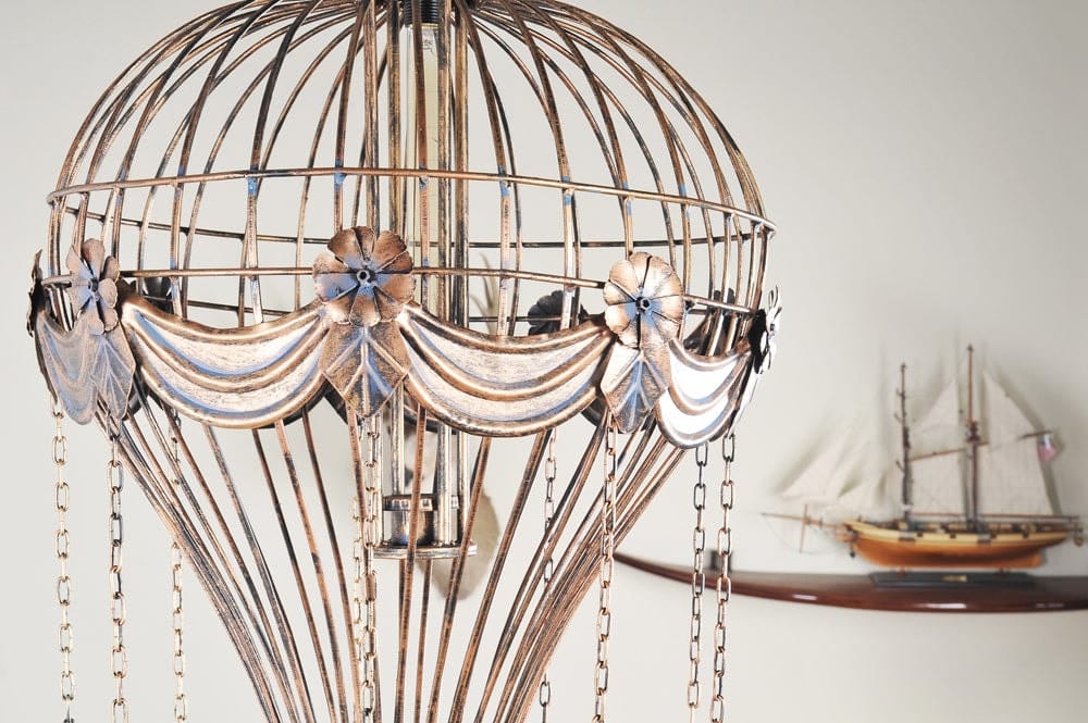 ALDO Décor>Lighting > Lamps L: 23 W: 23 H: 41 Inches / NEW / iron Vintage Hot Air Balloon Pendant Ceiling lamp Chandelier