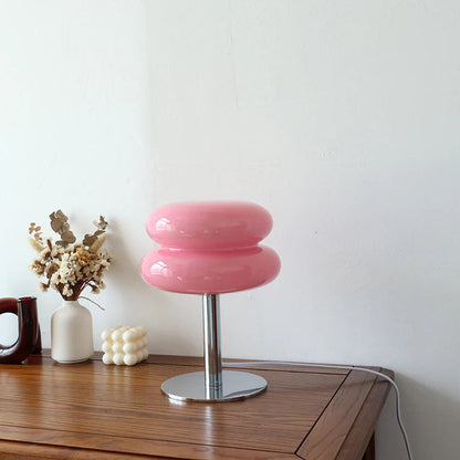 ALDO décor>Lighting > Lamps Pink Macaron Glass Table Lamp Trichromatic Dimming Sculptural Table Lamp